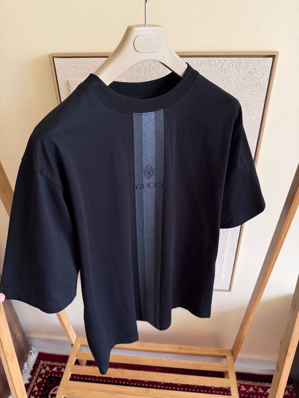 Gucci Web Stripe Crest Tee (Black)