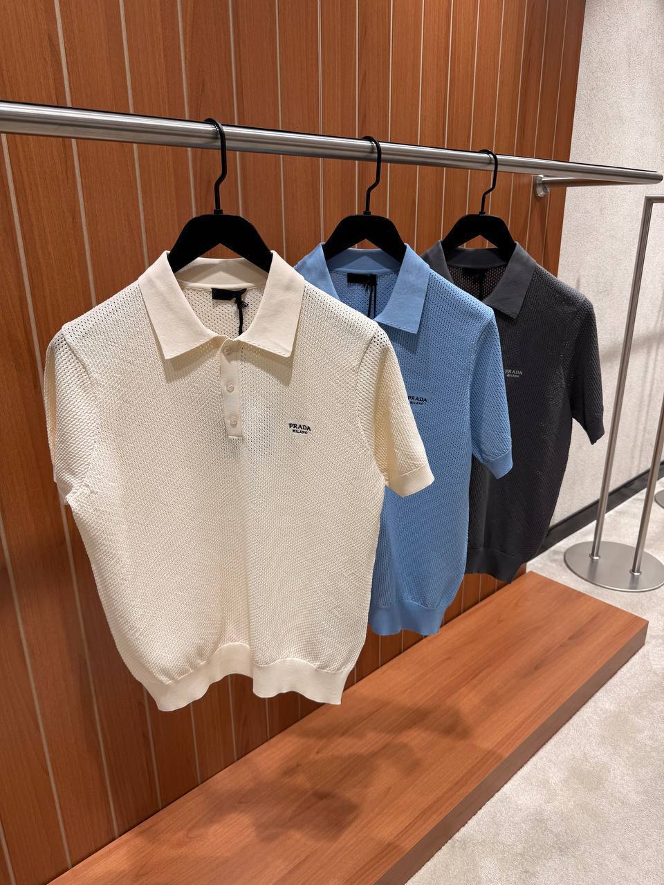 Prada Milano Open-Knit Polo