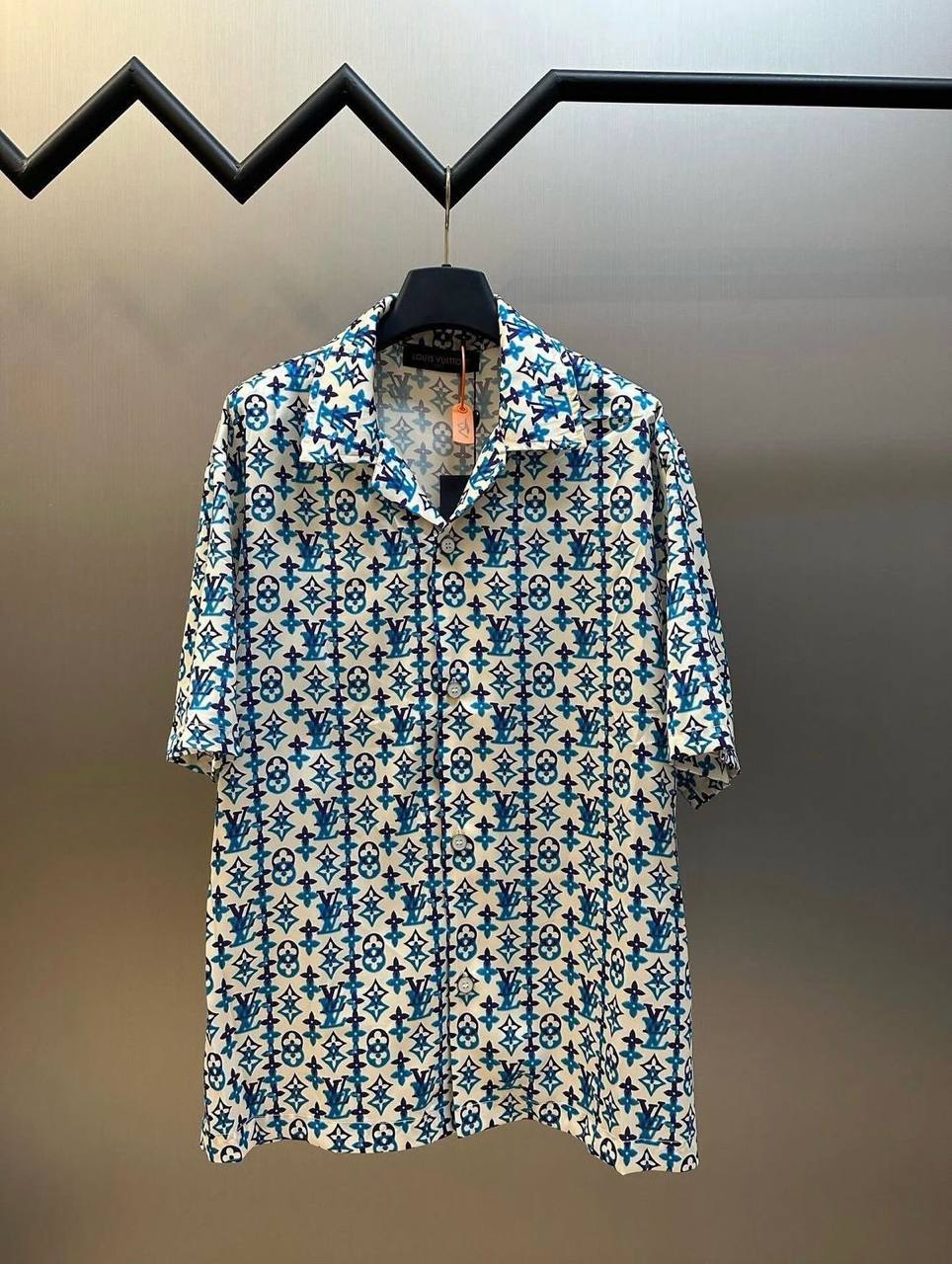 Louis Vuitton Monogram Printed Silk Short-Sleeved Shirt