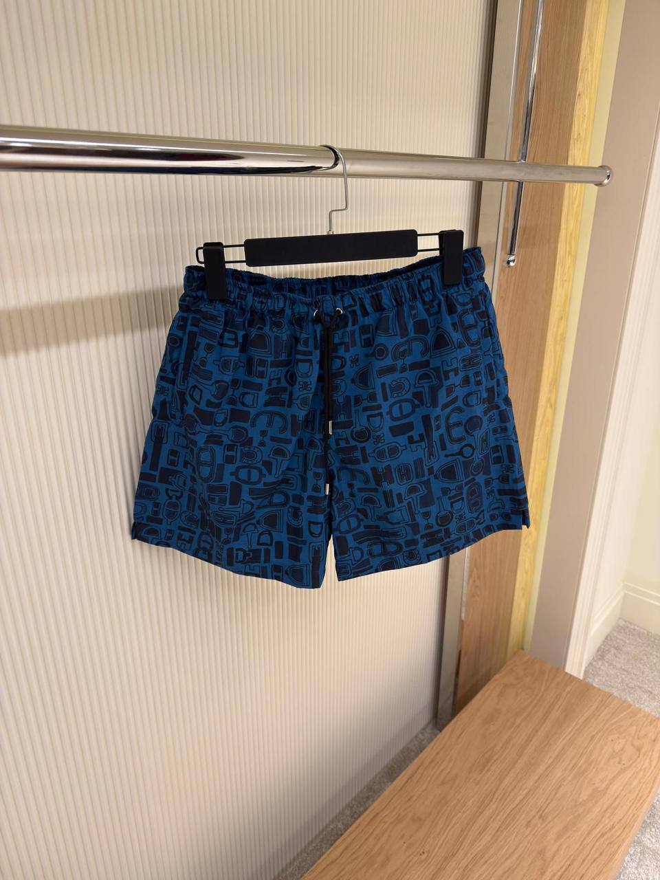 Hermès H Equestrian Swim Shorts — Navy