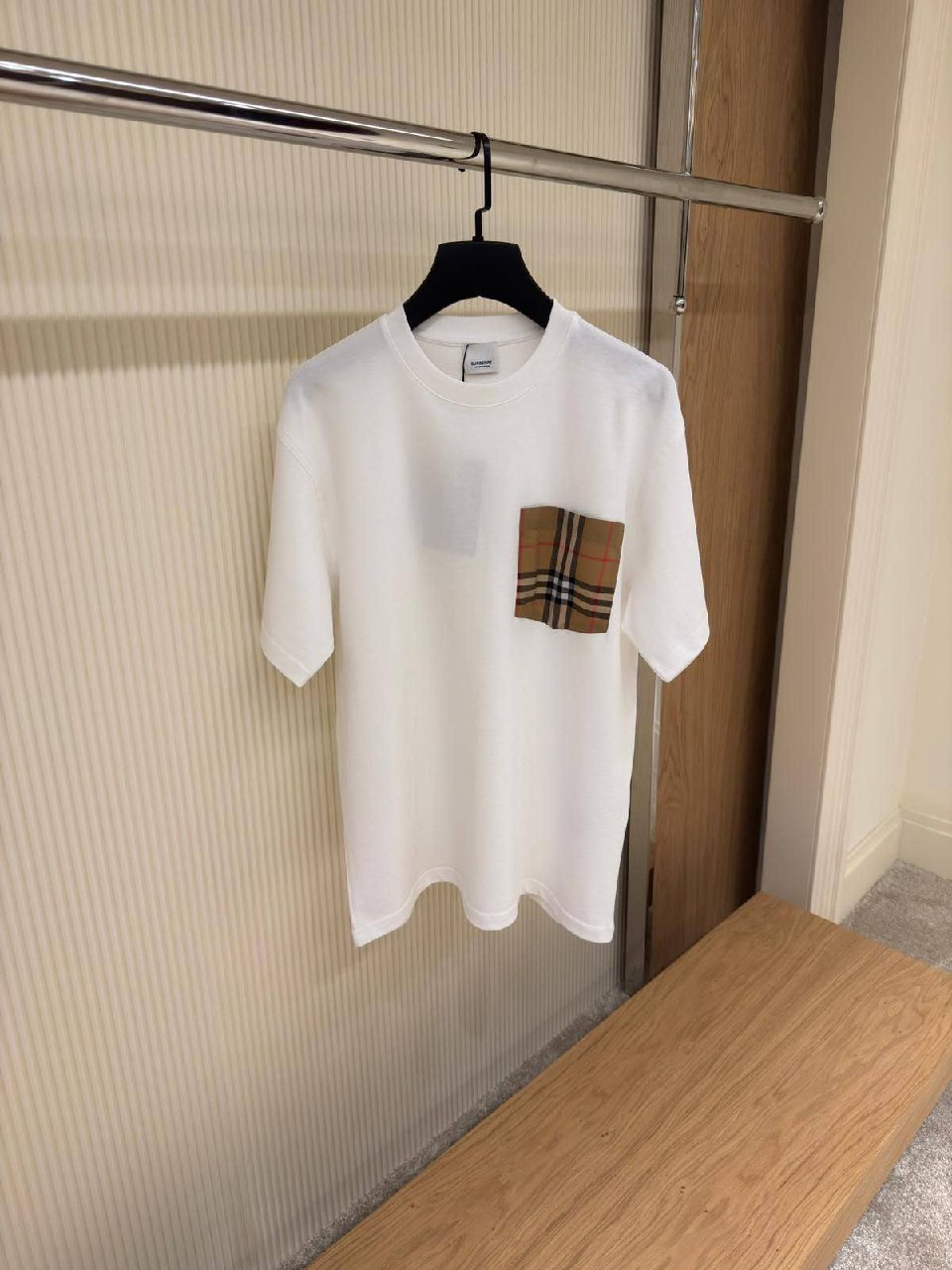 Burberry Check Pocket T-Shirt - White