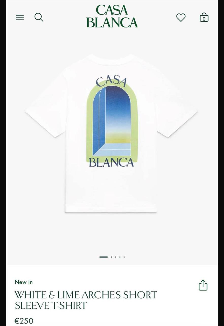 Casablanca White & Lime Arches T-Shirt