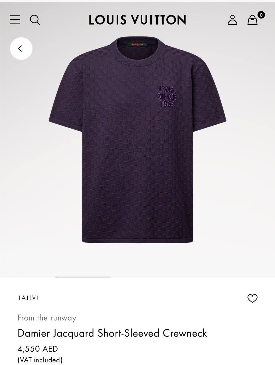Louis Vuitton Damier Jacquard Short-Sleeved Crewneck