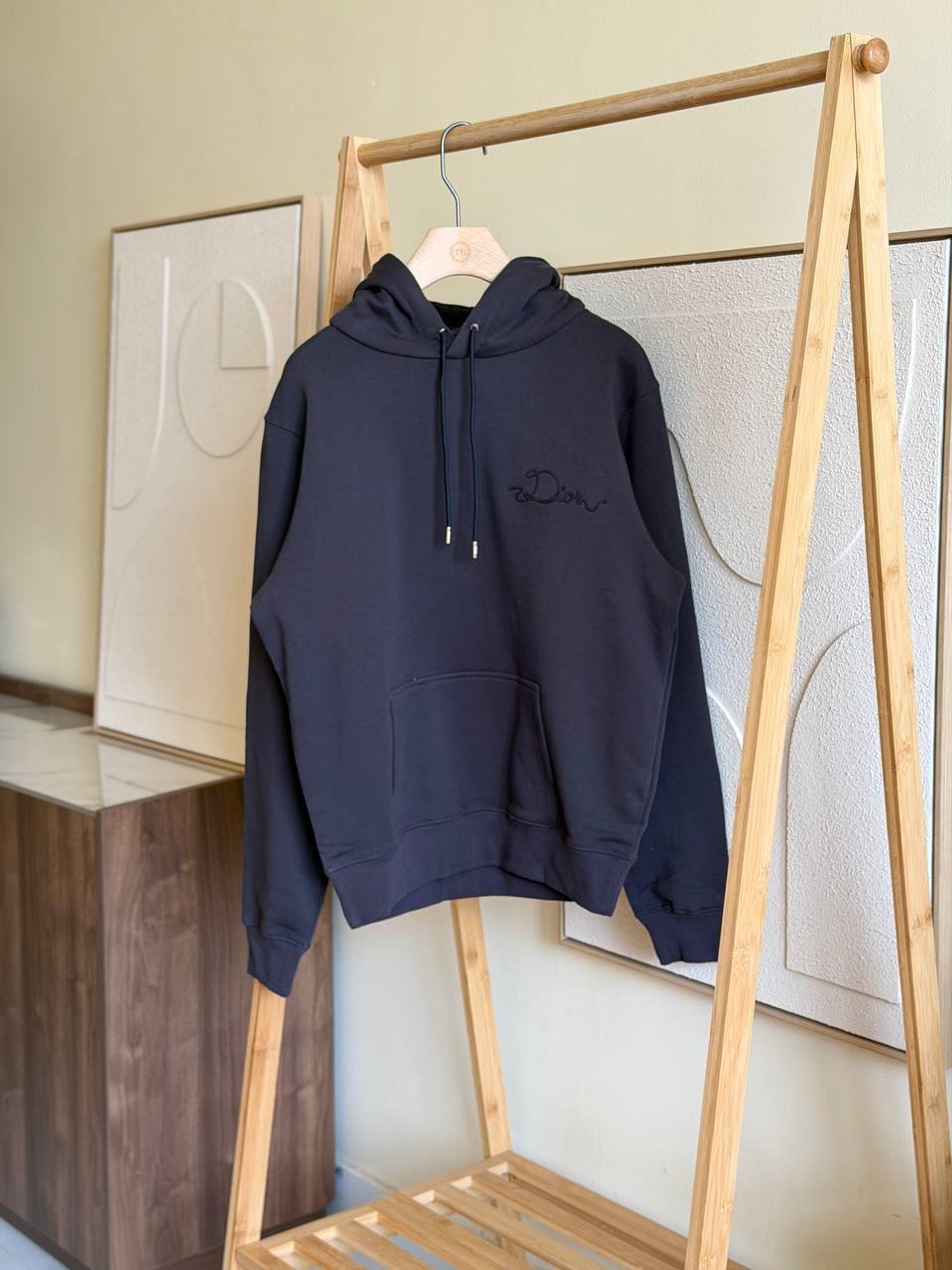 Dior Cursive Script Hoodie – Navy