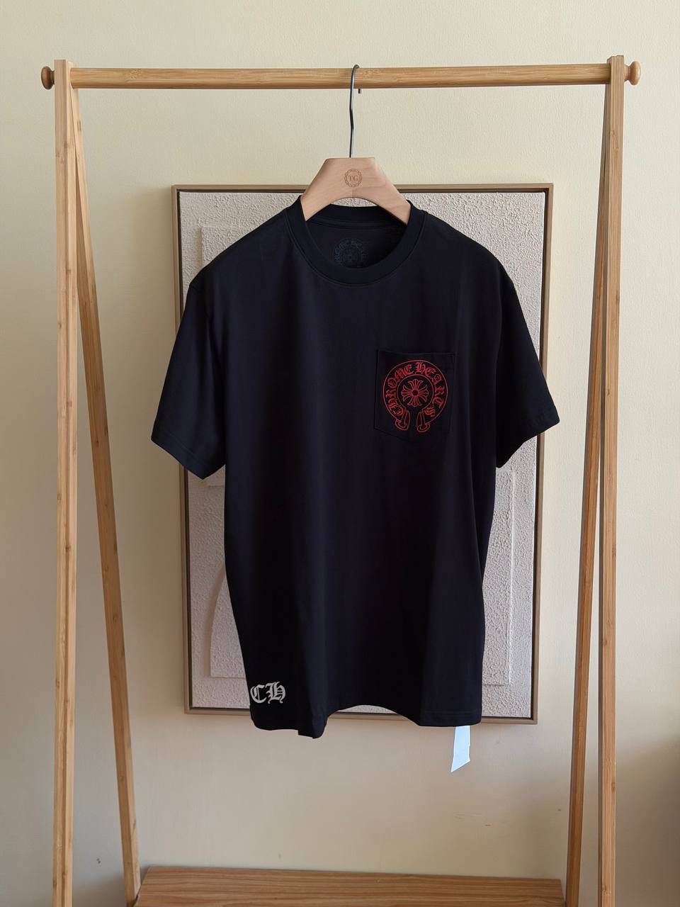Chrome Hearts Horseshoe Pocket Tee – Black/Red