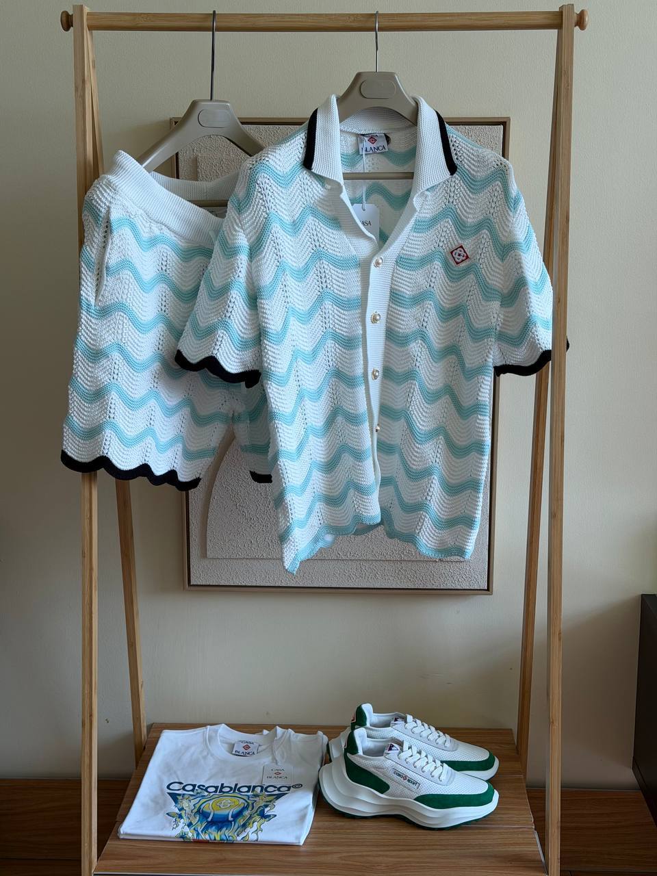 Casablanca Wave Crochet Knit Set – Aqua