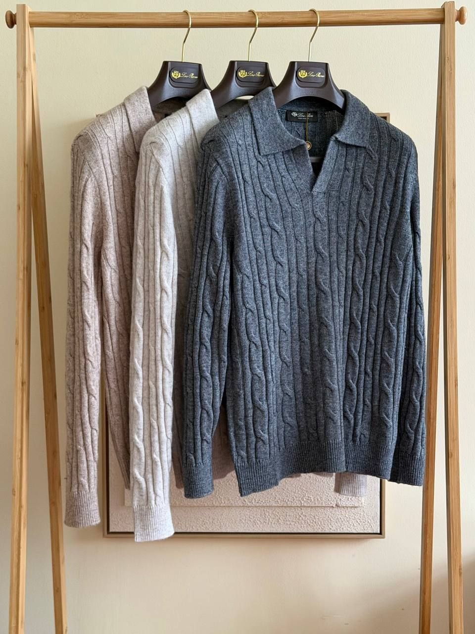 Loro Piana Cable-Knit Polo Sweater