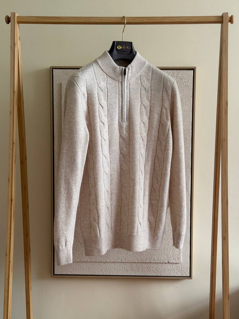 Loro Piana Cable-Knit Half-Zip Sweater - Beige