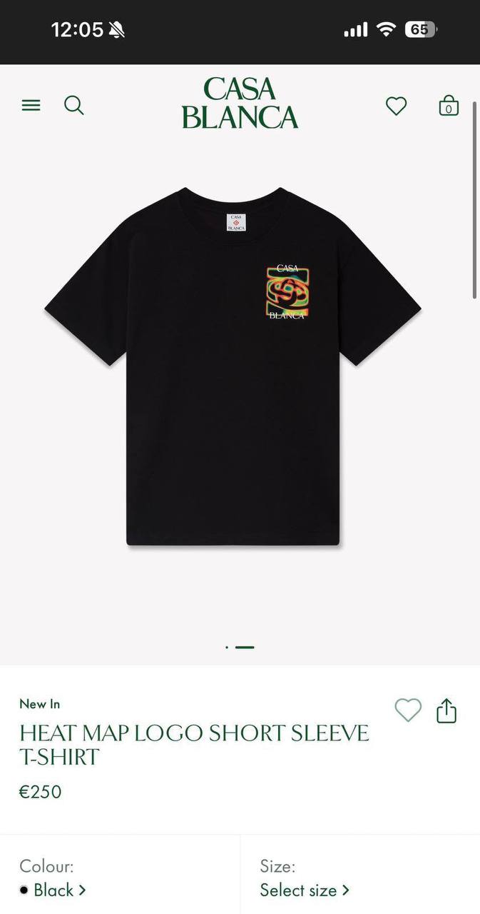 Casablanca Heat Map Logo Short Sleeve T-Shirt – Black