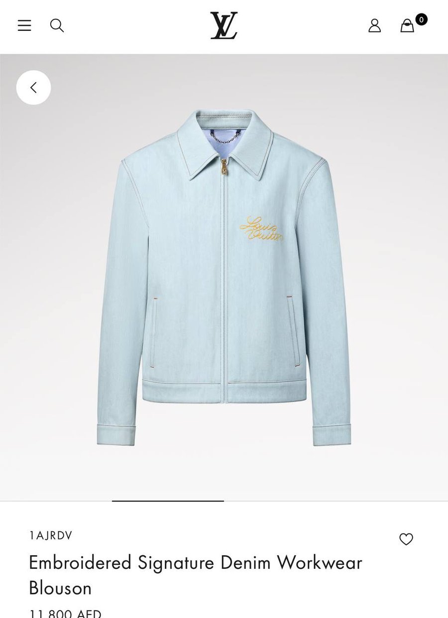 Louis Vuitton Embroidered Signature Denim Workwear Blouson