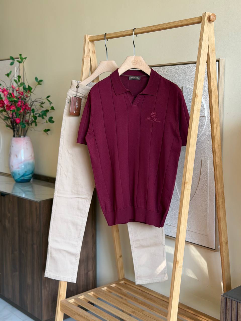 Loro Piana Ribbed Silk-Cotton Polo