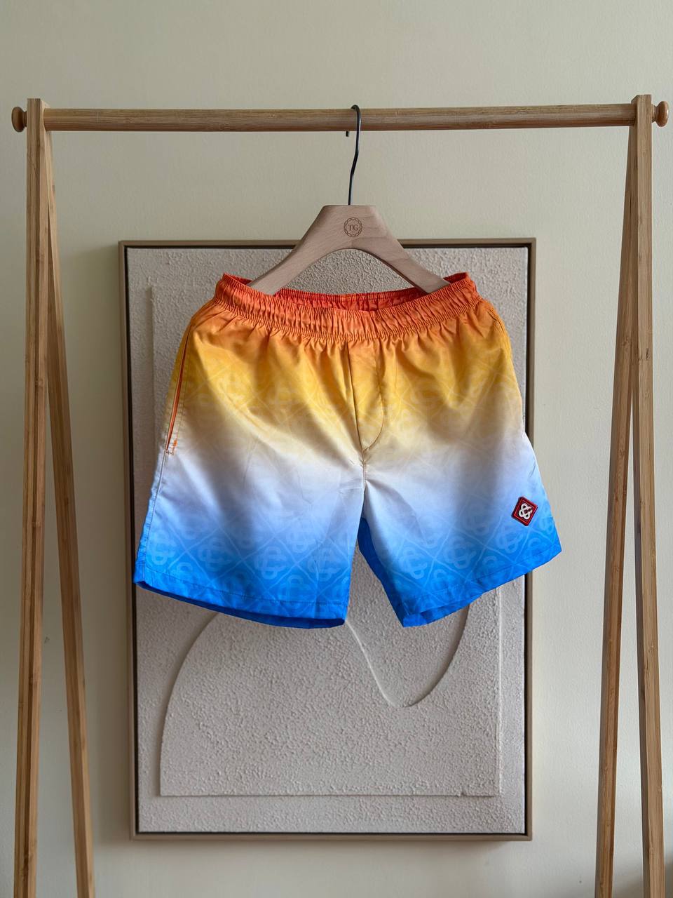 Casablanca Monogram Gradient Swim Shorts — Sunset