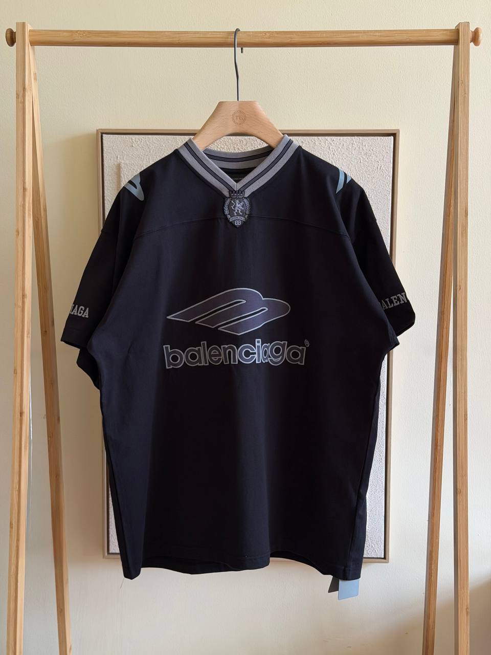 Balenciaga 3B Sports Icon Football V-Neck T-Shirt