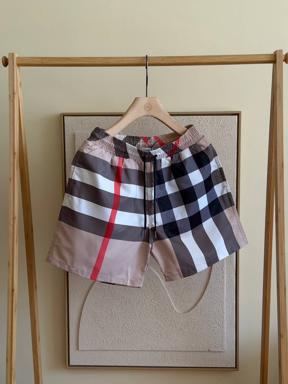 Burberry Check Swim Shorts — Archive Beige