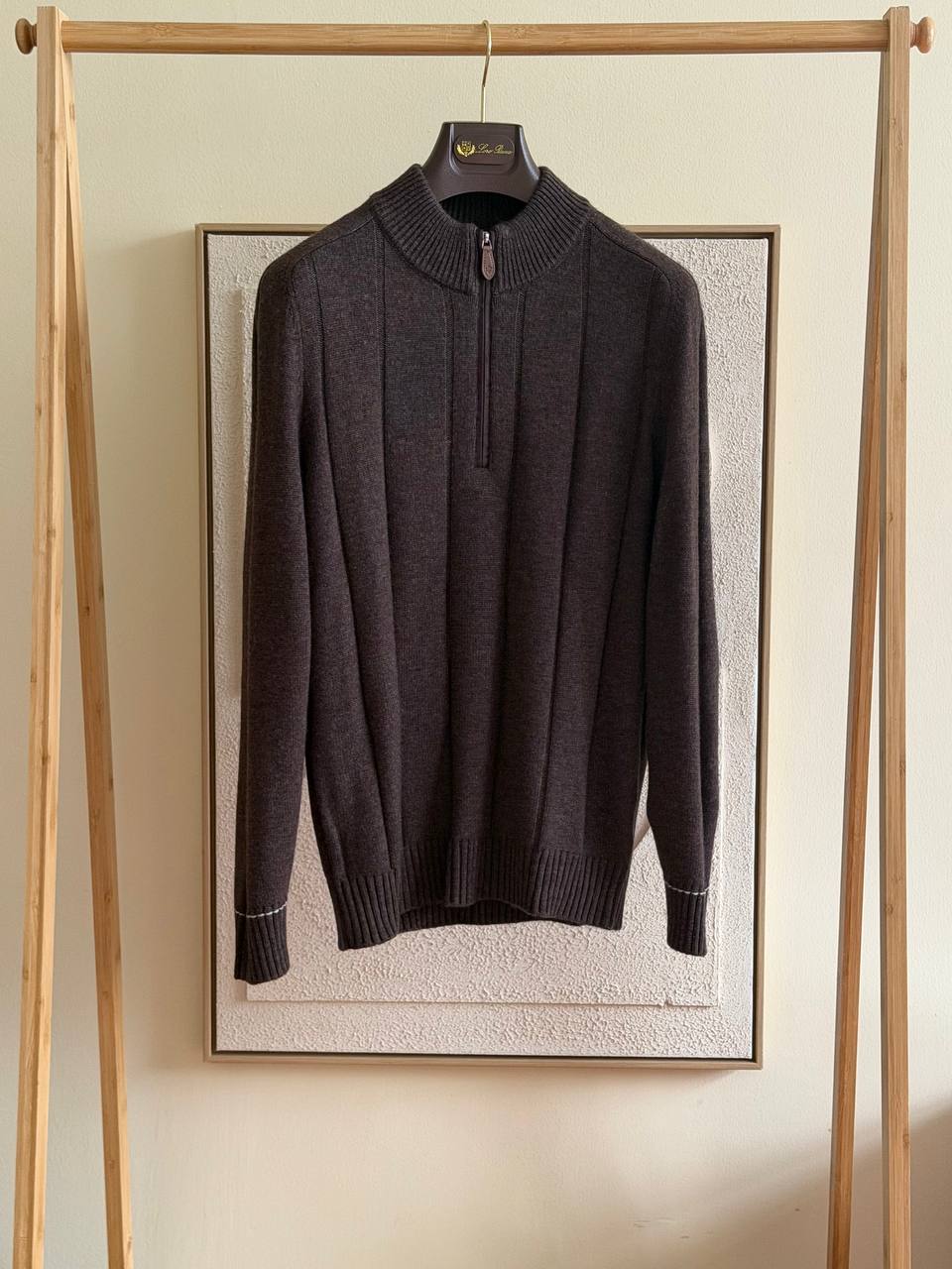 Loro Piana Ribbed Half-Zip Sweater - Brown