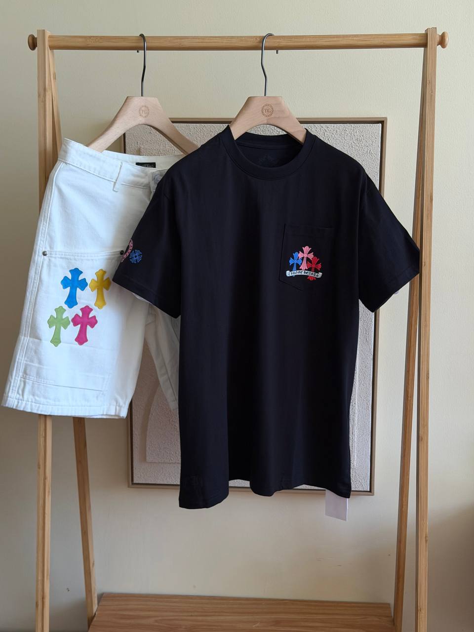 Chrome Hearts Multicolor Cross Pocket Tee – Black